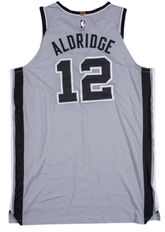 2019 LaMarcus Aldridge Game Used San Antonio Spurs #12 Jersey Used In 4 Games Including A Playoff Game on 4/13/19 & A 48-Point Double-Double Game On 3/24/19! (MeiGray)